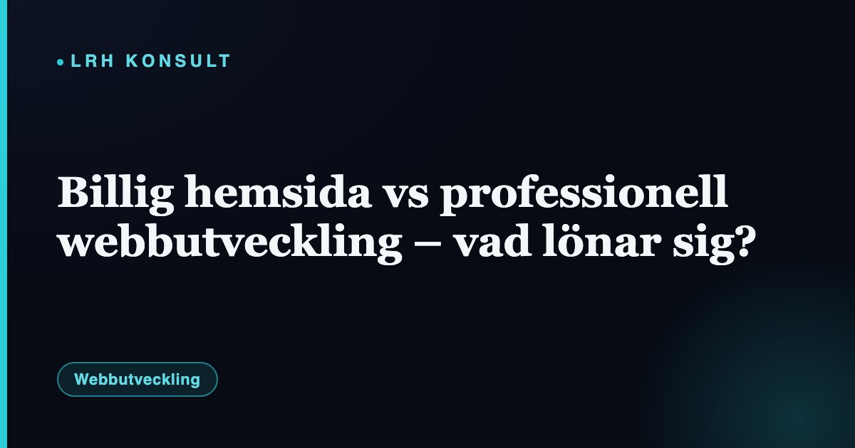 Billig hemsida vs professionell webbutveckling – vad lönar sig? – LRH Konsult