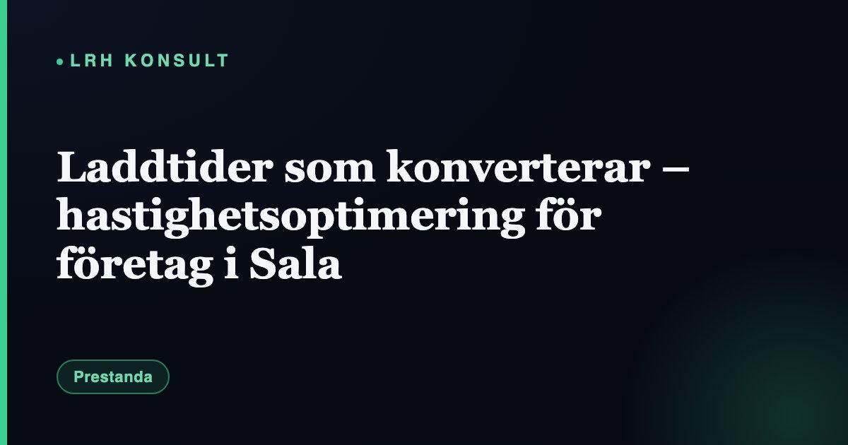 Laddtider som konverterar – hastighetsoptimering för företag i Sala – LRH Konsult