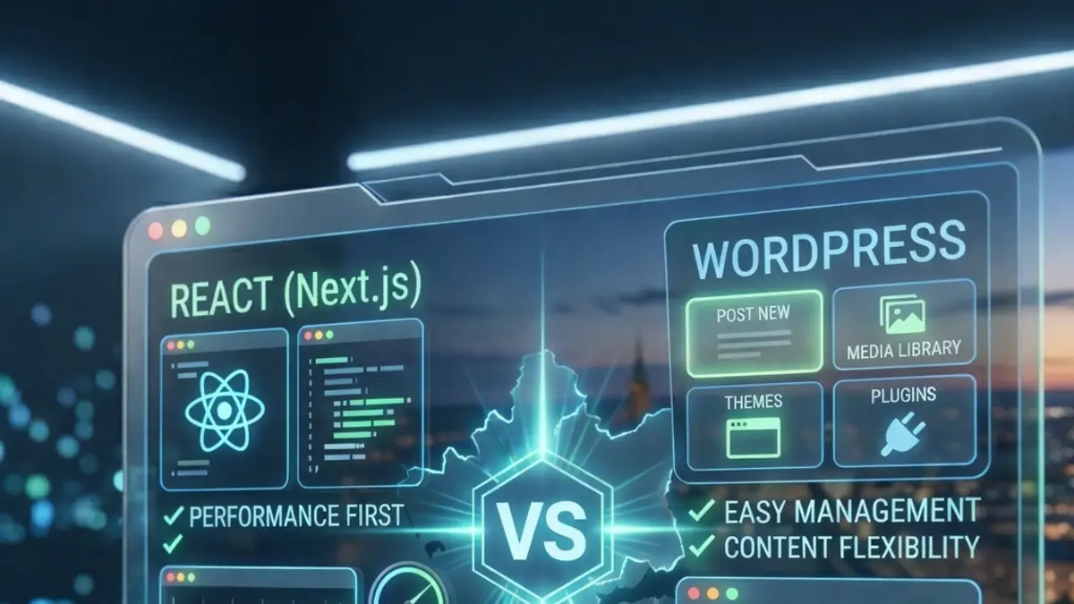 React vs WordPress – teknisk jämförelse för svenska företag 2026